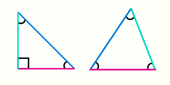 Triángulos rectángulos y triángulos oblicuángulos